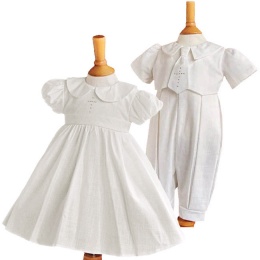 Twins Ivory Christening Dress & Romper - Elizabeth & George by Millie Grace